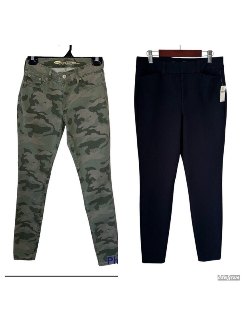 Women’s Size 4 Pants Bundle – Old Navy Camo Skinny Jeans + Navy Pixie Dress Pant